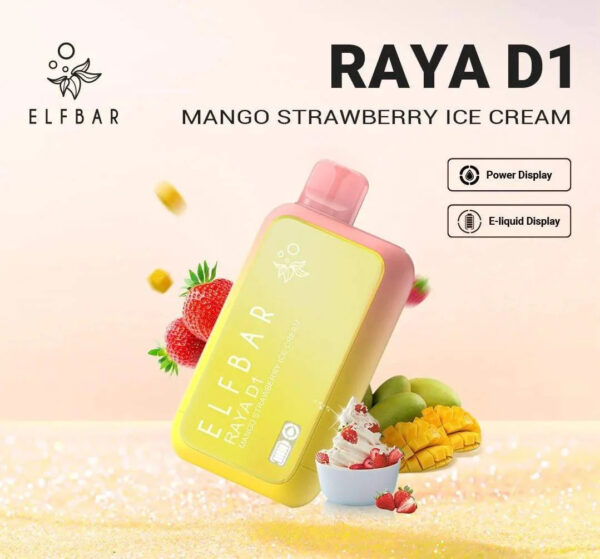 ELF BAR RAYA D1  Mango Strawberry Ice Cream | Vape Shop Delhi