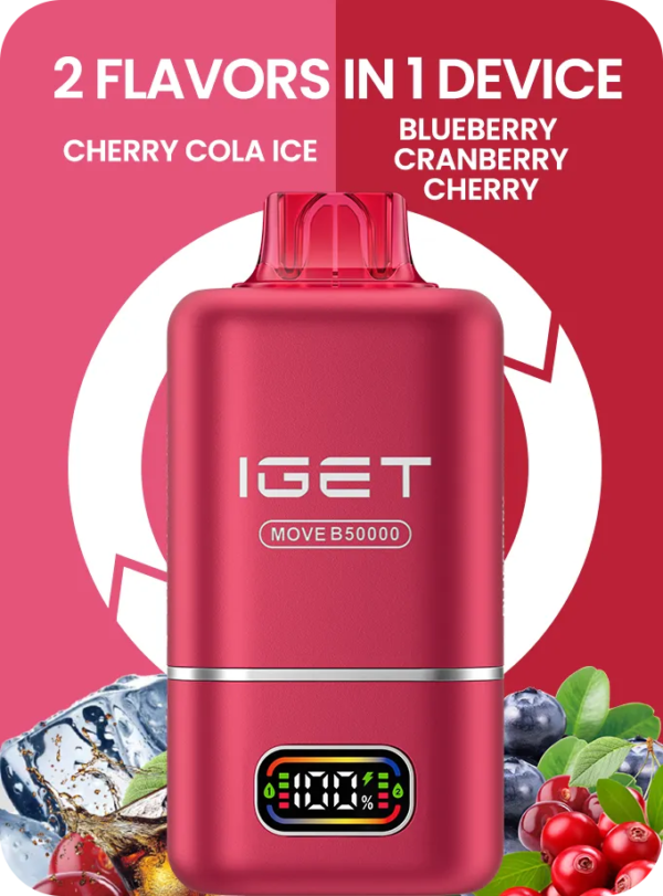 IGET MOVE B50000 (50k Puffs  2 Flavours in 1 device) | Vape Shop Delhi