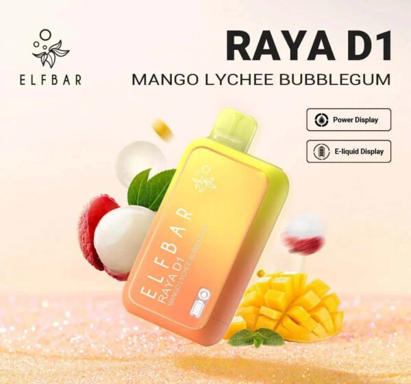ELF BAR RAYA D1  Mango Lychee Bubblegum | Vape Shop Delhi